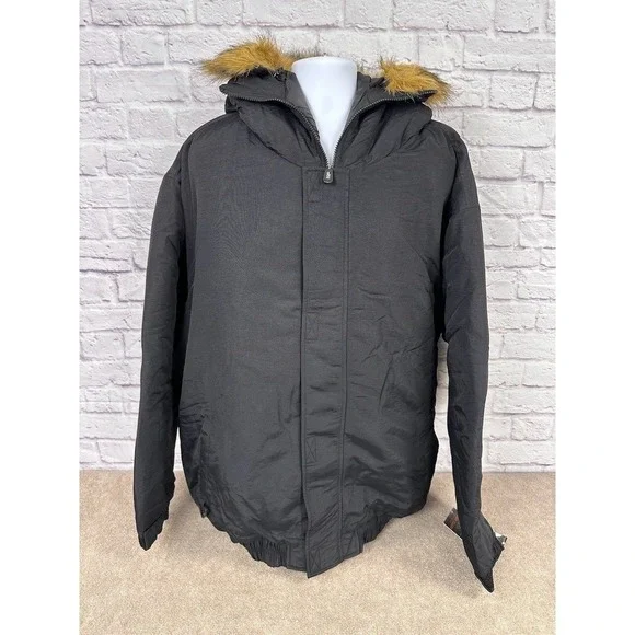 Vintage Jordan Craig Mens Black Hooded Parka Jacket Fur Trim Size 4XL Winter Y2K